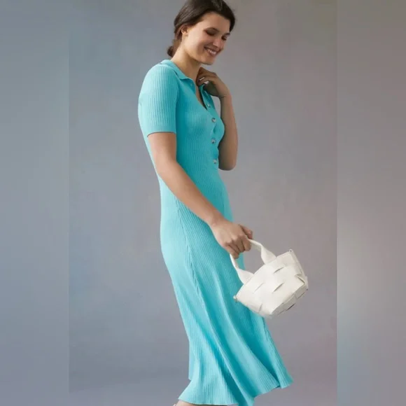 Knit Collared Midi Dress NWT - Picture 3 of 5